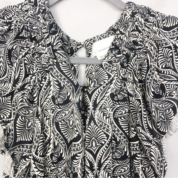 ANTHROPOLOGIE | Zadie Black & White Patterned Belted Jumpsuit Women’s Size 0 - Picture 9 of 14